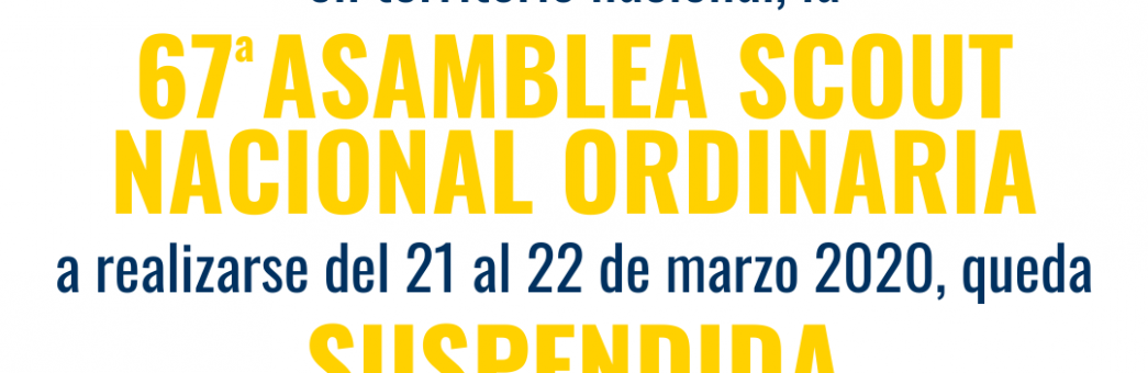 Suspensión Asamblea Nacional por Coronavirus